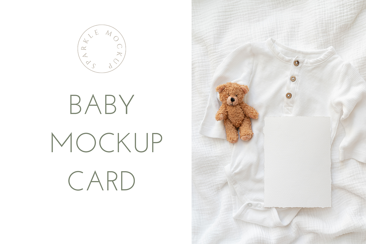 Baby Birth Announcement Card Mockup, a Device Mockup by sparklemockup