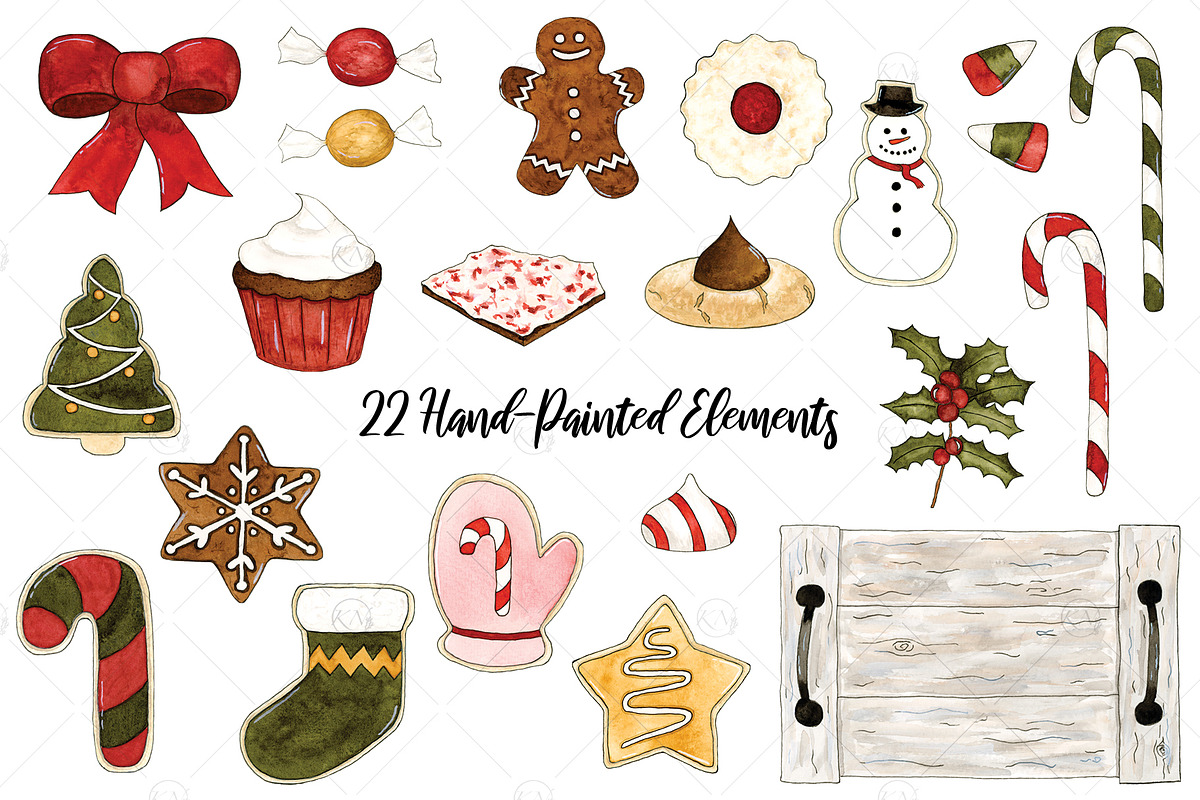 Christmas Treats Watercolor Graphics, an Illustration by Kileen Nicole Art (Photo 2 of 5)