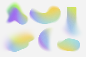 Grainy Mesh Gradient Shapes PNG