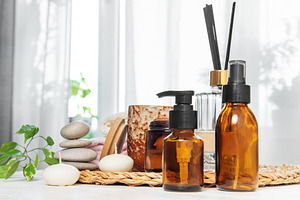 Spa accessories creating a relaxing wellness atmosphere at home, a Beauty & Fashion Photo by Olena Rudo