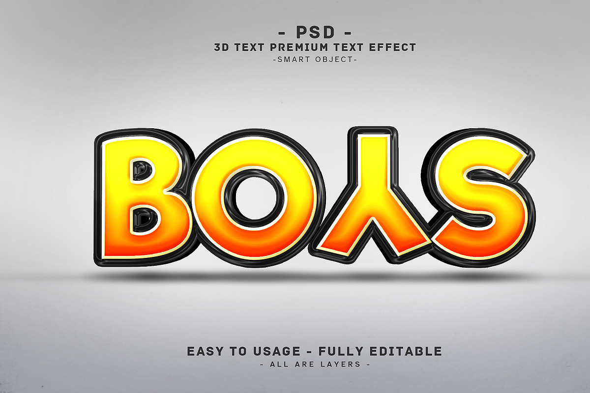 Boys 3D Editable Psd Text Effect, a Layer Style Add-On by Md Jahidul99