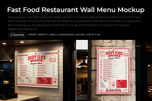 Fast Food Restaurant Wall Mockup, an Advertising Mockup by Pitchlook.Studio