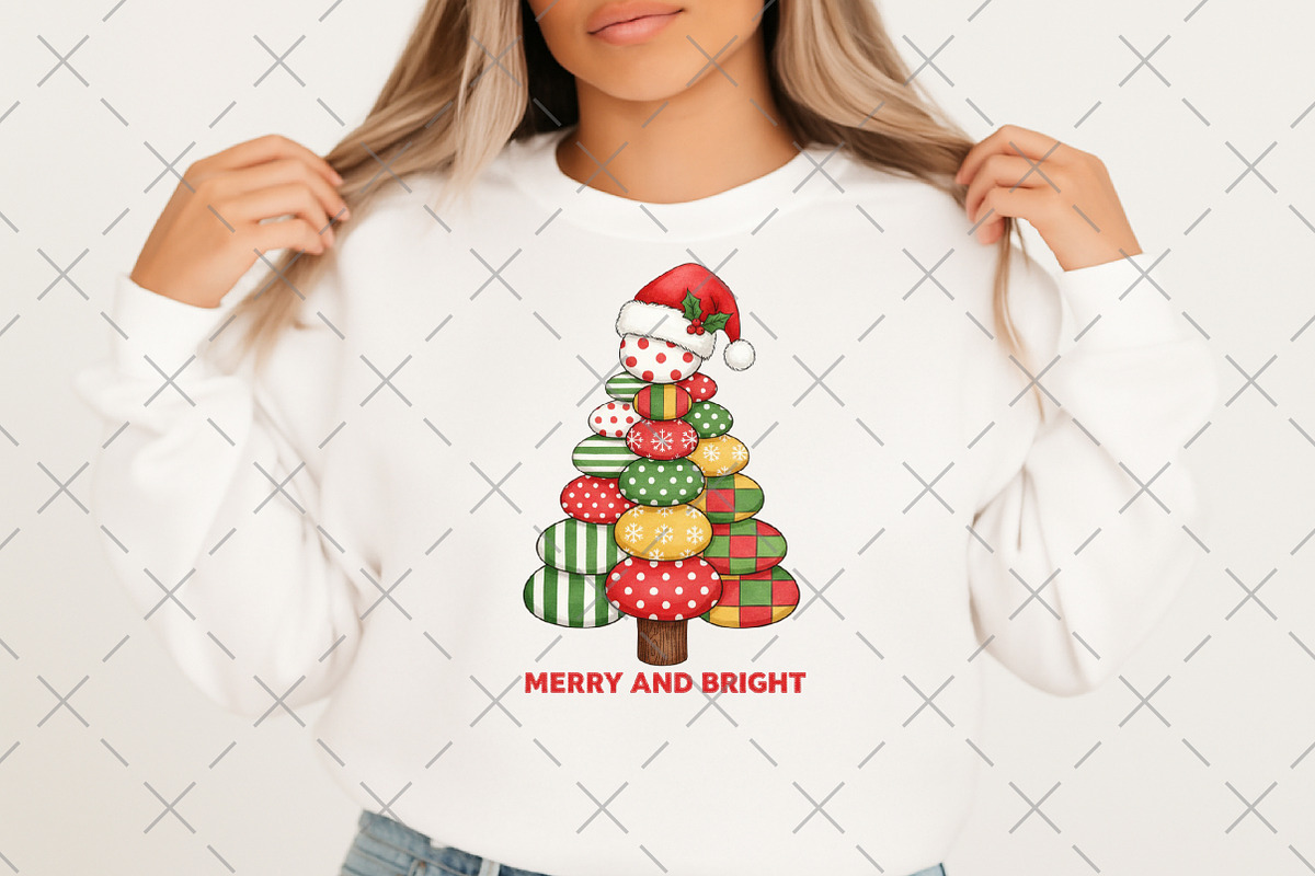 Patchwork christmas tree png, an Illustration by Craft Nest (Photo 2 of 6)