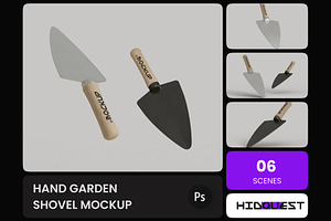 Hand Garden Shovel Mockup