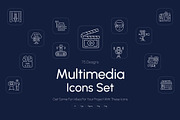 Multimedia Icon Art Set, an Outline Icon by Prosymbols (Thumbnail 1 of 7)