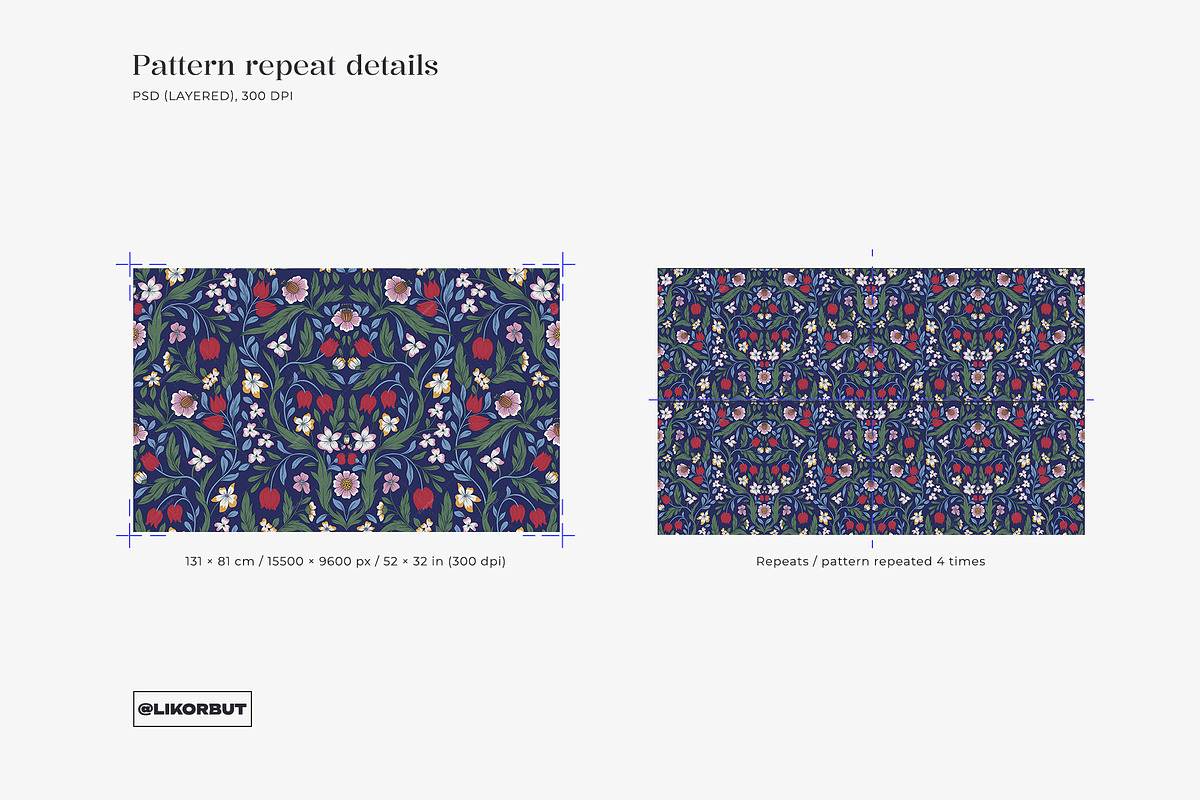 Elegant Botanical Floral Pattern, a Pattern Graphic by likorbut (Photo 4 of 11)