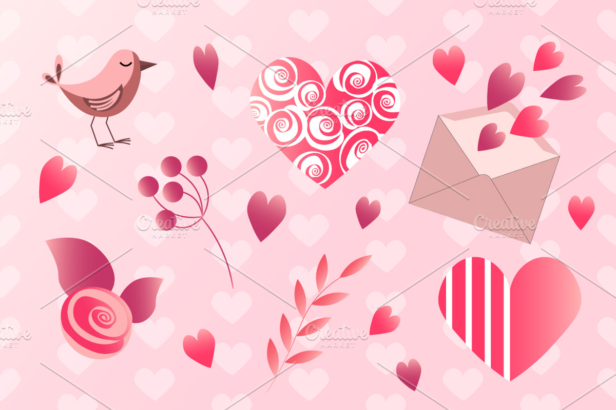 Romantic set Valentine's Day, an Object Graphic by irina_kutuzova (Photo 5 of 6)