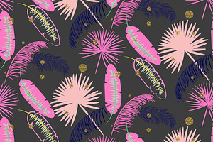 Pink Tropics Seamless Patterns