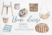 Watercolor set HOME JUNGLE, a Decorative Illustration by S_ARTLOVE (Thumbnail 3 of 11)