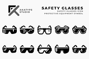 Safety Glasses Icon Vector, a Solid Icon by Akatype Studio (Thumbnail 1 of 3)