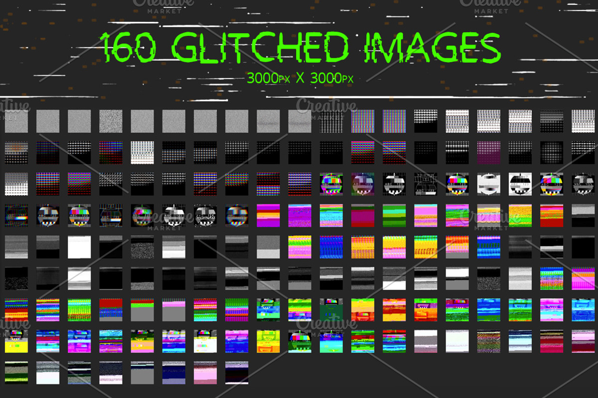 TV Glitch Brushes + FREE image files, a Brush Add-On by Big Blond Bear (Photo 5 of 5)