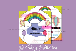 Kids birthday invitation template