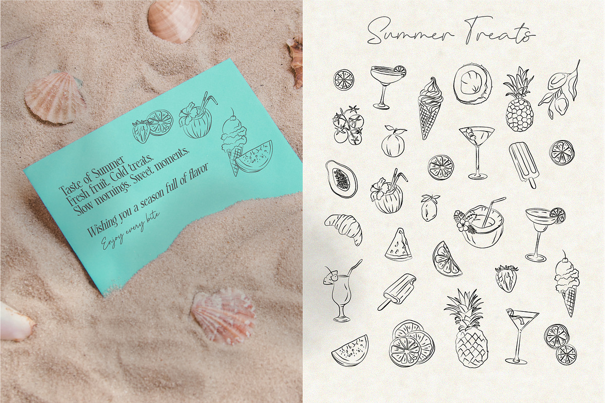 Line Beach Vibes – Summer Clipart, a Decorative Illustration by La Petite Line Art (Photo 2 of 13)