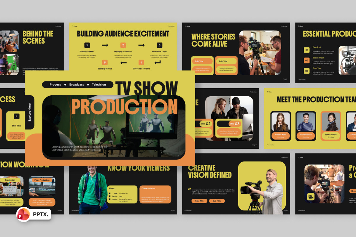 TV Show Production PowerPoint, a Presentation Template by Loin Studio (Photo 1 of 4)