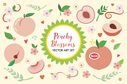Peach Blossom Florals Vector Set, an Illustration by Spark Design (Thumbnail 2 of 3)
