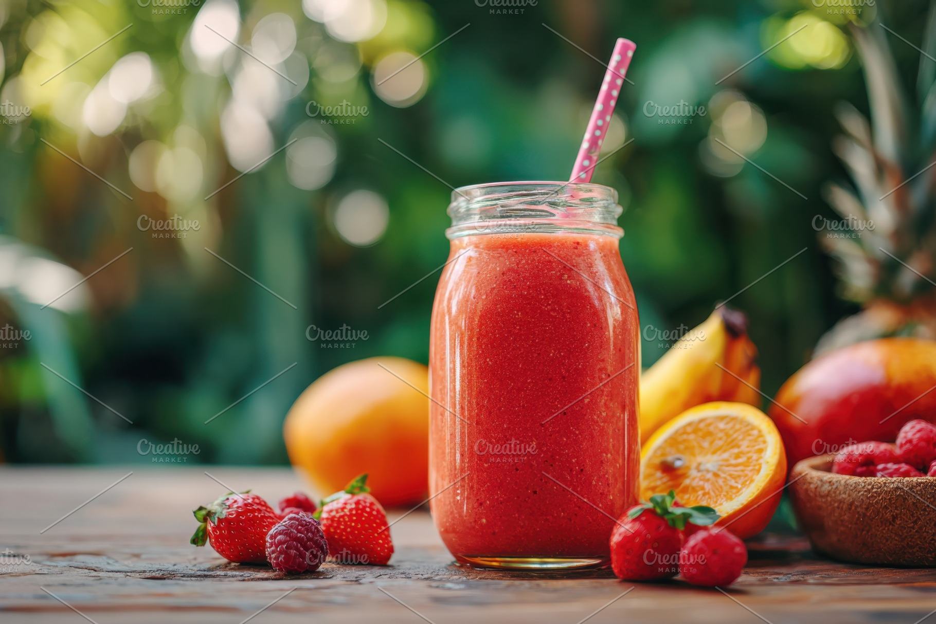 Refreshing berry smoothie with fresh fruits, a Food & Drink Photo by AlyaAnd