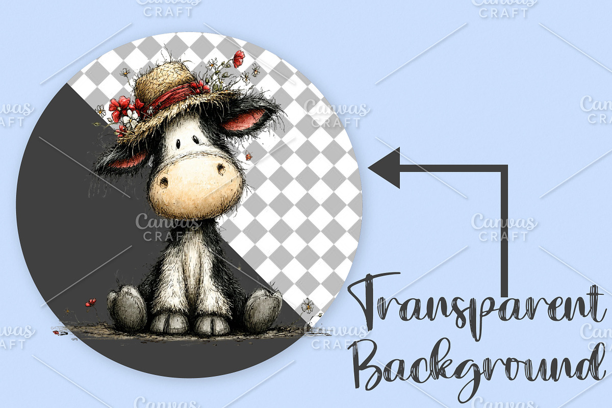 Watercolor Spring Cow Clipart Bundle, an Illustration by Canvas Craft (Photo 2 of 7)