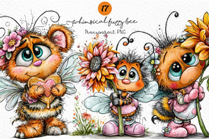 Whimsical Fuzzy Bee PNG Clipart, a Seasonal Illustration by Craft Nest