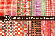 Fall Vibes Hand-Drawn Background, an Illustration by CreationArt (Thumbnail 1 of 5)