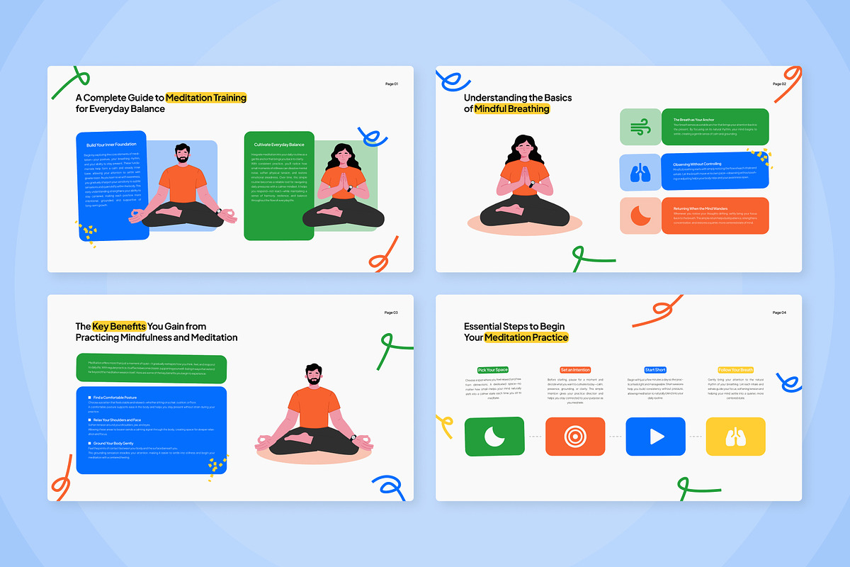 Wellness Meditation Guide Infographi, a Work Illustration by trabaskriya