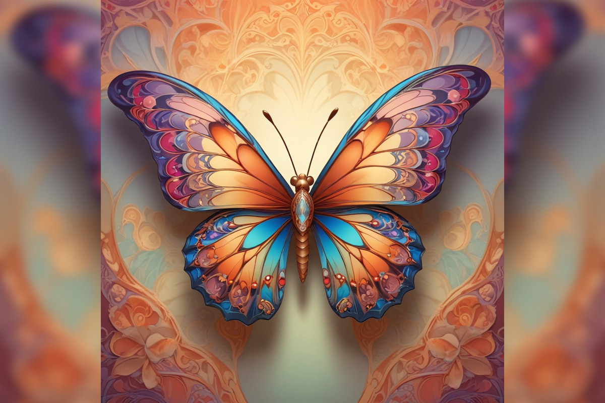 3D Butterfly Midjourney Prompts, a Background Graphic by Design Laz (Photo 4 of 7)