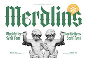 Merdlins Modern Blackletter Serif, a Blackletter Font by timelesstype.co (Thumbnail 1 of 20)