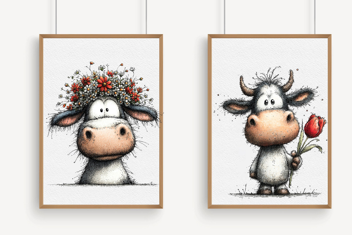 Whimsical Easter Cow Clipart, an Illustration by Libby Wishes (Photo 4 of 6)
