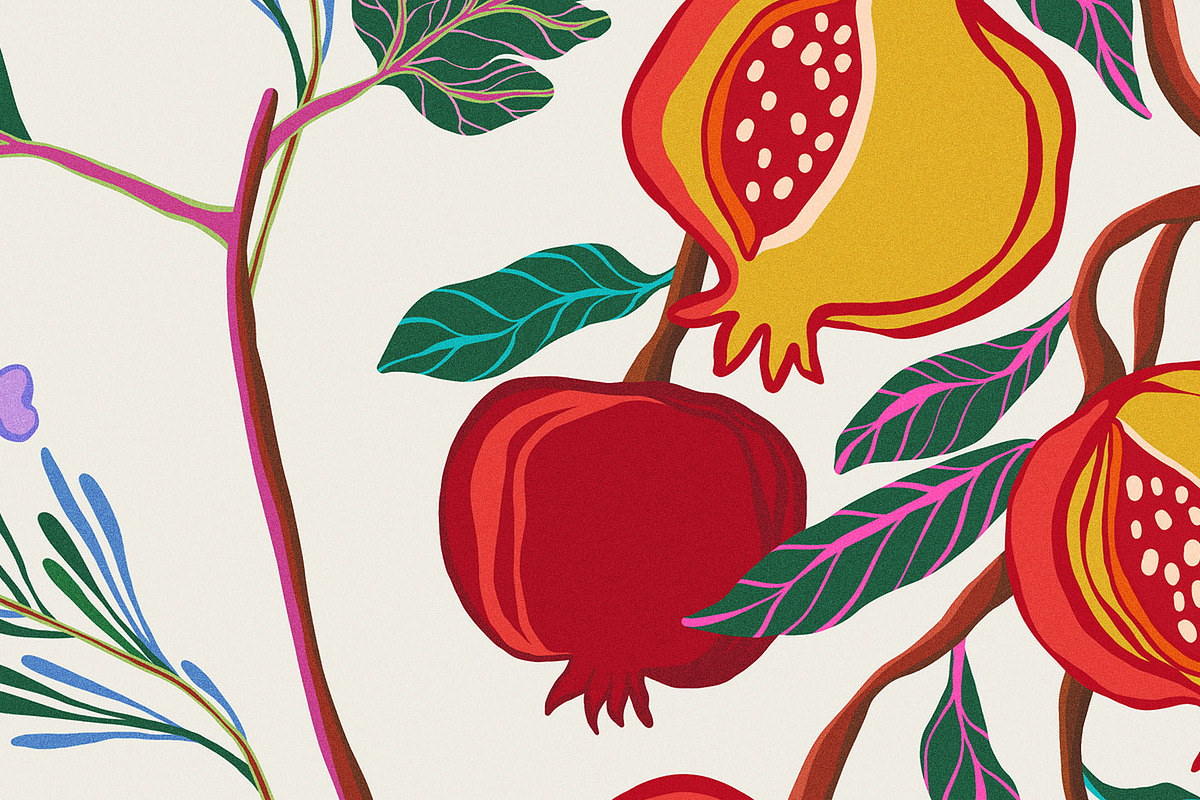 Spanish Botanical Floral Pattern, a Pattern Graphic by likorbut (Photo 12 of 12)