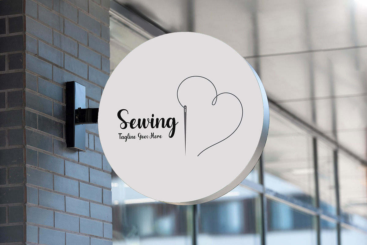 Modern Sewing & Heart Logo Template, a Branding & Logo Template by YUDesignStore (Photo 3 of 8)