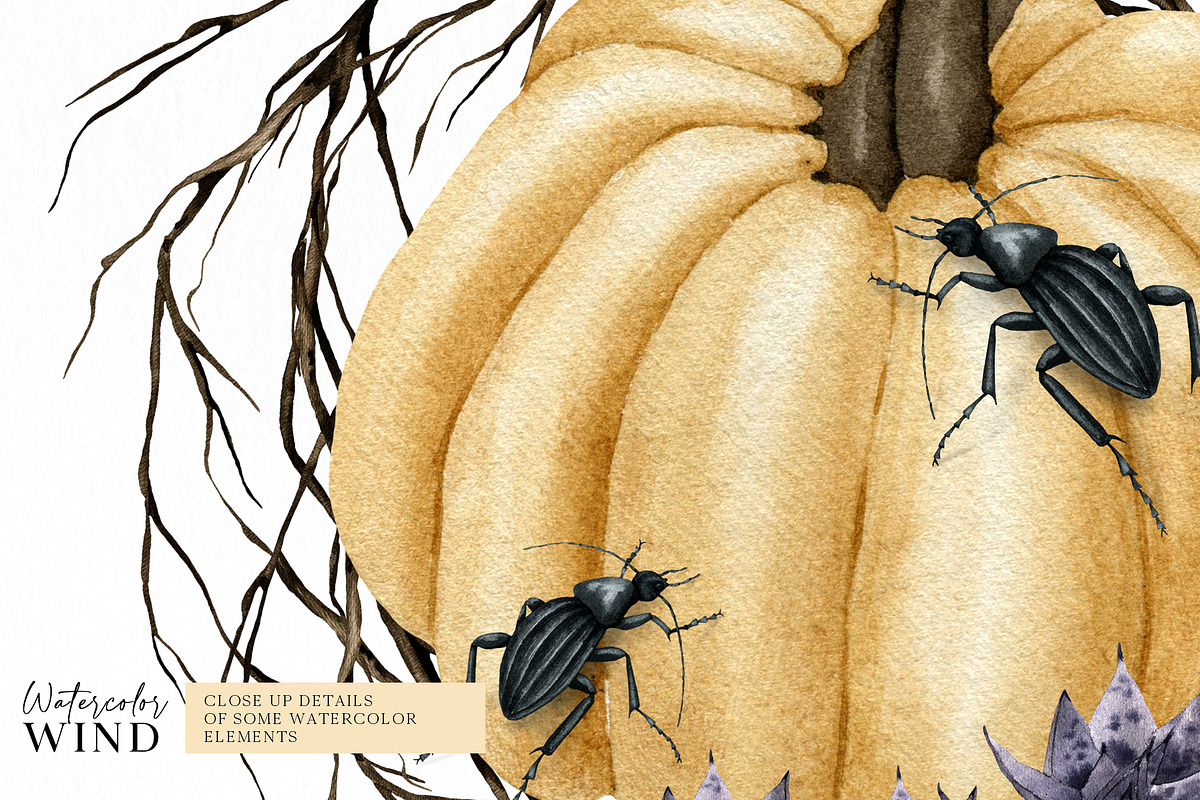 Watercolor Halloween clipart -30%, an Illustration by Ksenia Shmakova (Photo 7 of 10)