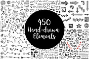 450 Hand-drawn elements, an Object Graphic by Xella Design (Thumbnail 1 of 4)