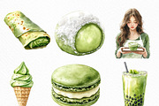 Matcha Green Tea Clipart, an Illustration by Craft Nest (Thumbnail 3 of 6)