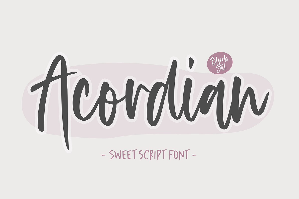 Acordian - Sweet Script Font, a Script Font by Balpirick Studio (Photo 1 of 7)