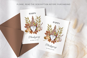 Happy Thanksgiving Gnome Card Fall