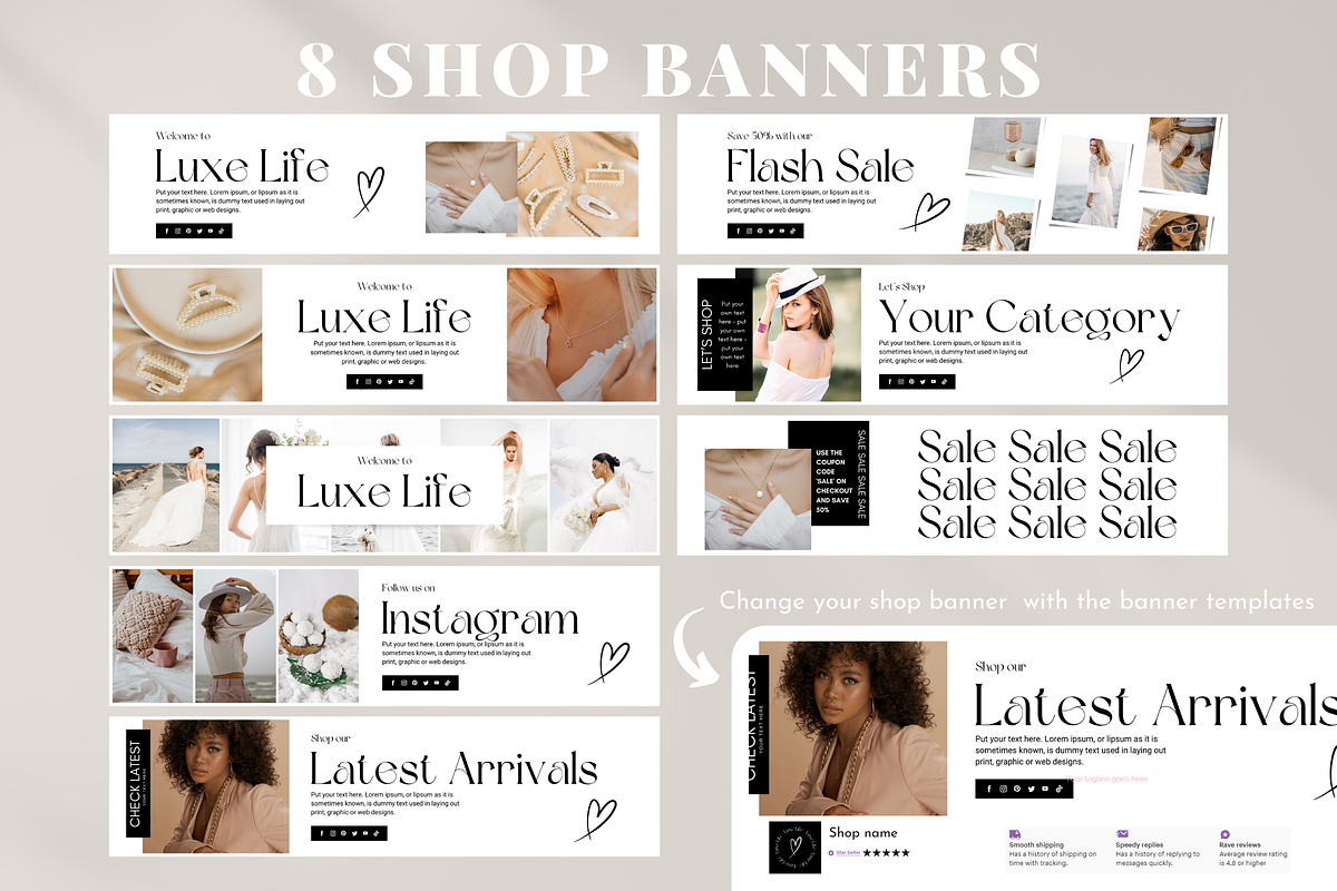 Elegant Etsy Shop Bundle, a Branding & Logo Template by SunshineStudioBoutique (Photo 3 of 10)