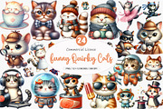 Funny Quirky Cats Clipart, an Illustration by SinaCreation (Thumbnail 1 of 5)