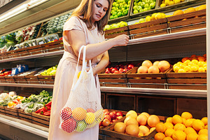 Young female customer with a string, a Food & Drink Photo by Artem Varnitsin