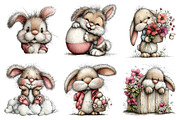Whimsical Easter Bunny Clipart PNG, an Illustration by Dream Creation (Thumbnail 4 of 7)