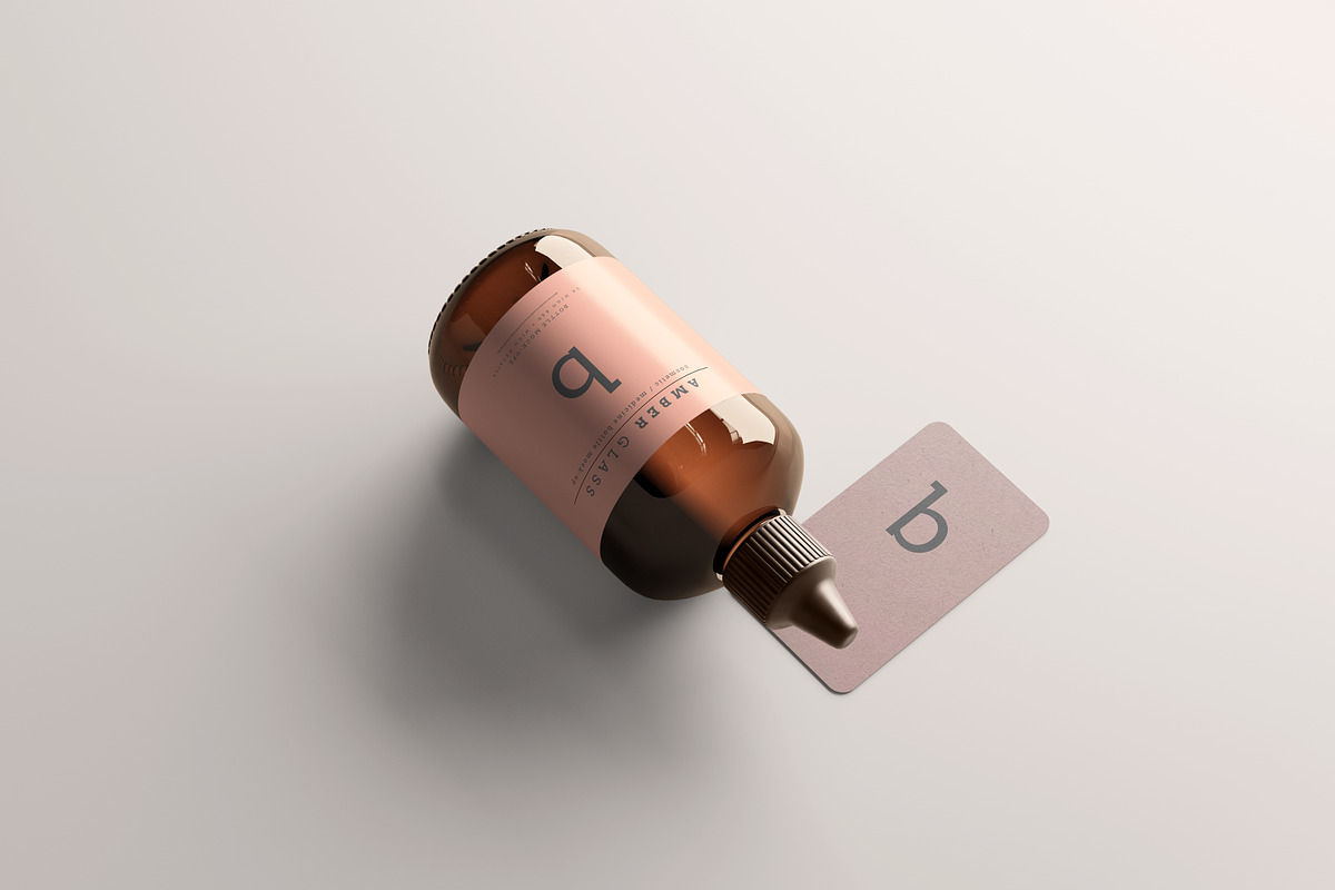Amber Glass Bottle Mockups, a Cups & Container Mockup by pmvch (Photo 20 of 20)