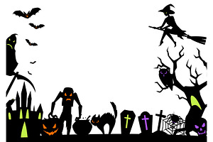 Happy Halloween Greeting Card With