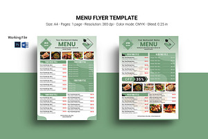 Restaurant Menu Flyer, a Flyer Template by Template Shop