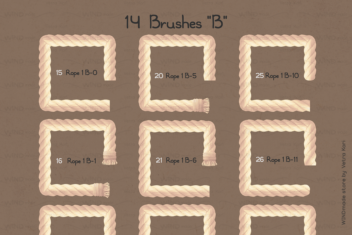 vector 28 brushes of Rope (AI) preview 4