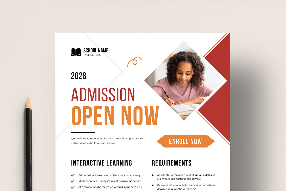 School Admission Flyer  Design, a Flyer Template by MightyDesign (Photo 2 of 8)