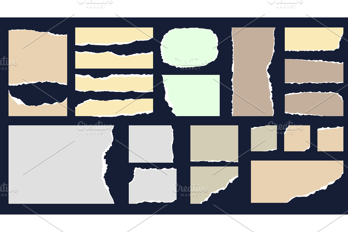 Ripped Paper Set, a Finance Illustration by alexdndz