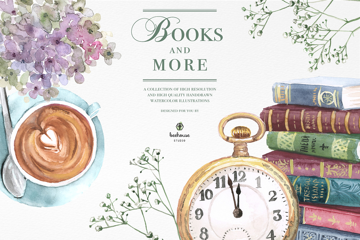 Books&More Watercolor Illustrations, an Education Illustration by beehouse studio (Photo 4 of 5)