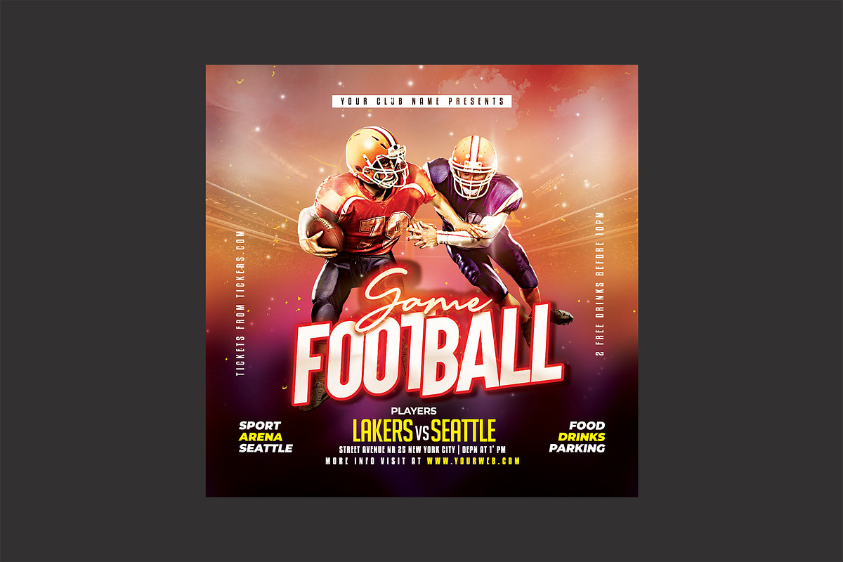 Football Game Flyer, a Flyer Template by DSGraphicDesign (Photo 2 of 2)