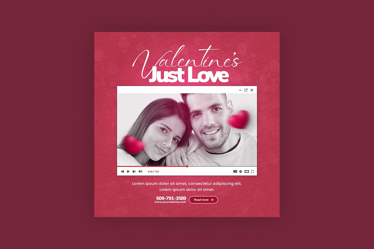 Romantic Valentine's Day Post, a Social Media Template by Saman Osama (Photo 1 of 2)