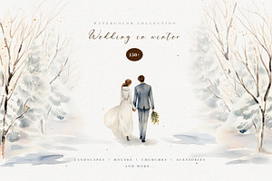 Watercolor winter wedding venue