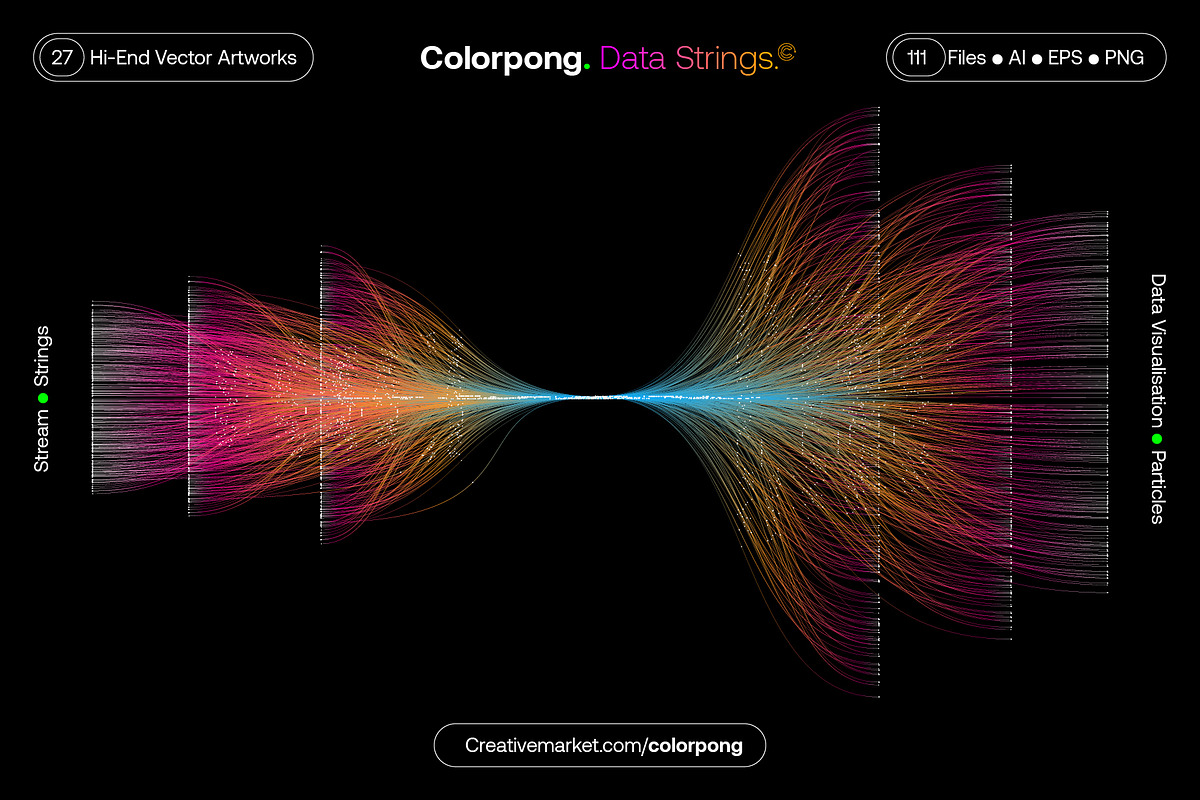 Data Strings – Vector Bundle, a Technology Illustration by Colorpong