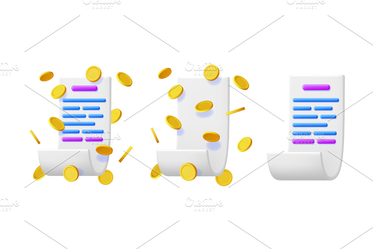 White paper bill or invoice with, a Finance Illustration by Abscent